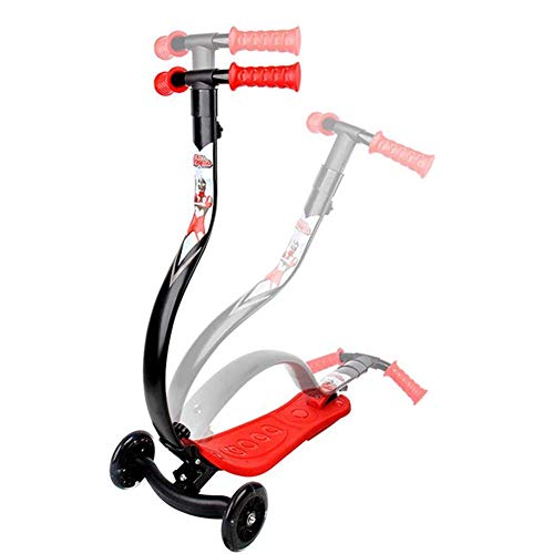 Ygqtbc El columpio plegable Vespa Scooters Kick Wiggle Self propulsar Speeder deportes al aire libre con manillar regulable en altura for los muchachos / de la muchacha / de los niños LED Light-Up Rue