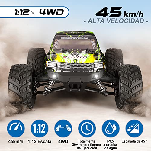 YONCHER YC300 Coche Teledirigido Adulto, 1/12 Grande 45+Km/h Coche Teledirigido Todoterreno para Niños, Radiocontrol Coche 4x4, 4WD Offroad RC Crawler