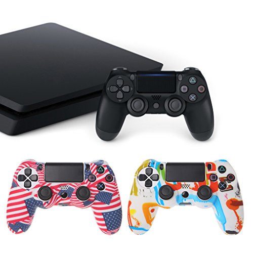 YoungerY (1pc Funda de Silicona PS4 Conjunto Antideslizante para Controlador de Funda de Silicona - Bandera Estadounidense