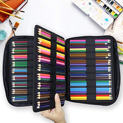 YOUSHARES Estuche de Lápices de Colores con Ranuras para 220 Lápices - Plumier Multicapa de Gran Capacidad para Guardar Lápices de Colores & Bolígrafos de Gel (Dinosaurios)