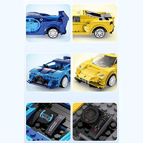 YOUX Bloques de construcción para coches deportivos Bugatti Veyron, CADA C51073W, 2,4 GHz, con mando a distancia APP/RC, 325 bloques de sujeción, compatible con la técnica Lego