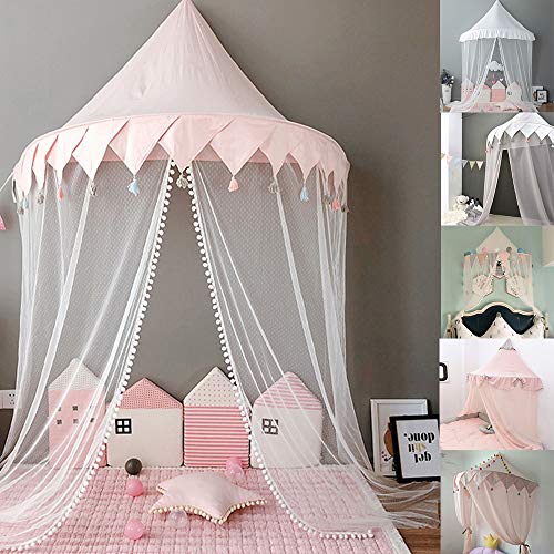 Yqs Tienda de niños Cama con Dosel de toldo niños juegan Carpa Princesa Jugar a Las Casitas de Cama cúpula del pabellón decoración Regalo de los niños Tienda del Juego