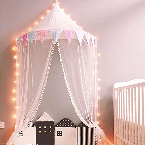 Yqs Tienda de niños Cama con Dosel de toldo niños juegan Carpa Princesa Jugar a Las Casitas de Cama cúpula del pabellón decoración Regalo de los niños Tienda del Juego