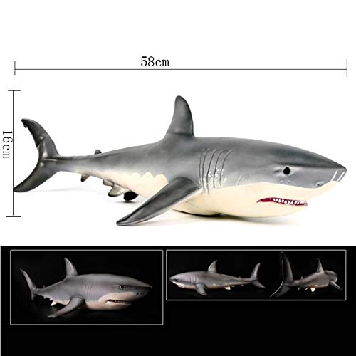 yukeren Tiburón De Gran Tamaño Gran Tiburón Blanco Modelo De Juguete Suave De Goma Artificial Modelo De Animal Marino Juguete De Plástico Suave Niño Niño