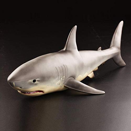 yukeren Tiburón De Gran Tamaño Gran Tiburón Blanco Modelo De Juguete Suave De Goma Artificial Modelo De Animal Marino Juguete De Plástico Suave Niño Niño