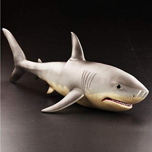 yukeren Tiburón De Gran Tamaño Gran Tiburón Blanco Modelo De Juguete Suave De Goma Artificial Modelo De Animal Marino Juguete De Plástico Suave Niño Niño