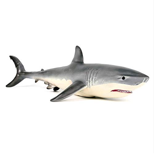 yukeren Tiburón De Gran Tamaño Gran Tiburón Blanco Modelo De Juguete Suave De Goma Artificial Modelo De Animal Marino Juguete De Plástico Suave Niño Niño