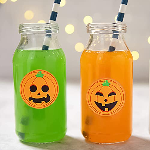 YXHZVON 1000 Piezas de Pegatinas de Calabaza de Halloween, Redondas Autoadhesivas Rollo Pegatinas Decorativas para Manualidades áLbumes de Recortes Envoltorios de Regalo Sellos Sobres