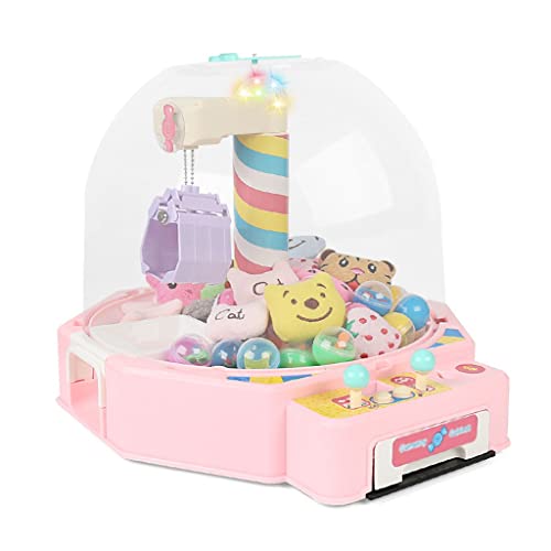 ZAJ Máquina de Garra de la grúa for niños, dispensador de Dulces for el hogar, Clip de Juguete pequeño, máquina de muñecas, máquina de cápsula de Juego (Color : Pink)