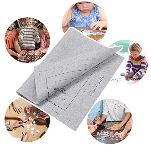 Zaloife Tapete Puzzle, Tapete para Enrollar Puzzles, Tapete para Puzzles 2000 Piezas, Puzzle Mat Gris,Estera de Rompecabezas Portátil, Puzzle Mat