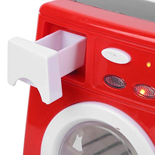 Zerodis Mini Juguete para Lavadora, simulación de electrodomésticos electrodomésticos Juego de simulación de electrodomésticos para niños pequeños(Rojo)