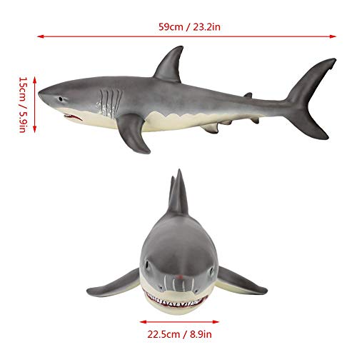 Zerodis Simulación De Tiburón Shark Model Toy, Simulation Great White Shark Figure Modelo Wild Marine Ocean Creatures Animal Toy Regalo para niños