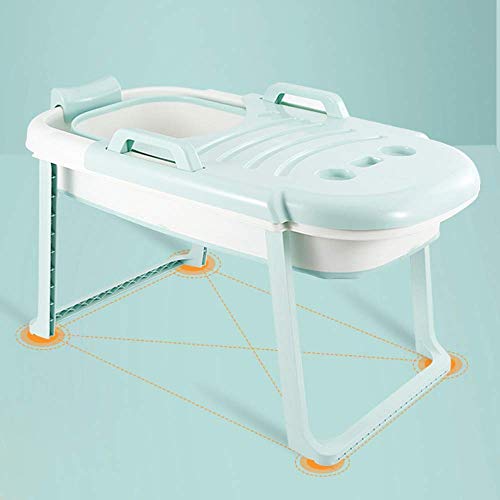 ZGYZ Bañera Plegable, bañera portátil, Antideslizante/con Tapa/bañera para Adultos de Doble Capa, PP de remojo para Barril de baño para niños -117 * 65 * 60cm