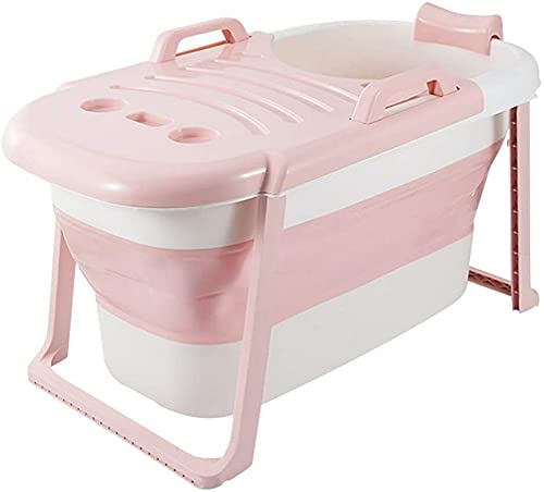 ZGYZ Bañera Plegable, bañera portátil, Antideslizante/con Tapa/bañera para Adultos de Doble Capa, PP de remojo para Barril de baño para niños -117 * 65 * 60cm