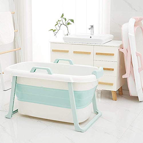 ZGYZ Bañera Plegable, bañera portátil, Antideslizante/con Tapa/bañera para Adultos de Doble Capa, PP de remojo para Barril de baño para niños -117 * 65 * 60cm