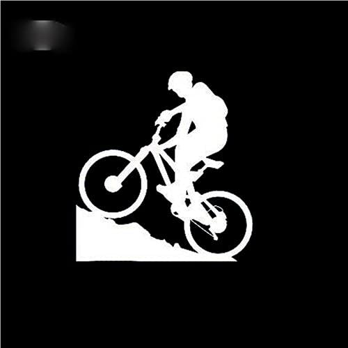 ZHAB - Adhesivo de vinilo para coche, diseño de personalidad, bicicleta de montaña, deportes extremos, impermeable, protección solar, 12 x 12 cm (nombre del color: blanco, tamaño: 12 cm x 12 cm)