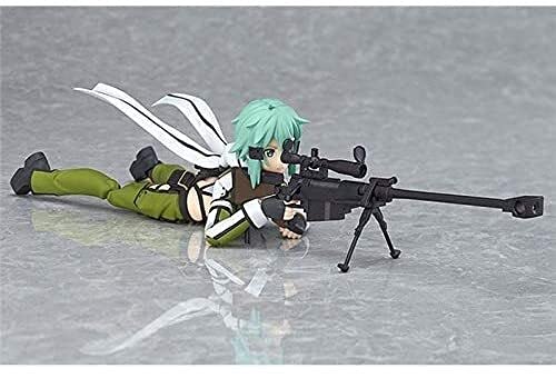 Zhongchuang Anime Sword Art Online Figura Brinquedos Figma 241 Sinon Asada Sao 2 CLORURO DE POLIVINILO Figura de acción Juguetes Colección Modelo Niños Juguetes 15 cm Muñecos Figuras de acción