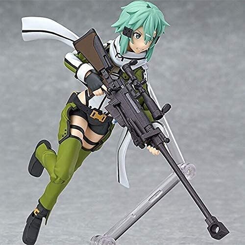 Zhongchuang Anime Sword Art Online Figura Brinquedos Figma 241 Sinon Asada Sao 2 CLORURO DE POLIVINILO Figura de acción Juguetes Colección Modelo Niños Juguetes 15 cm Muñecos Figuras de acción