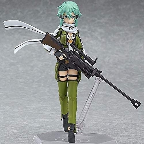 Zhongchuang Anime Sword Art Online Figura Brinquedos Figma 241 Sinon Asada Sao 2 CLORURO DE POLIVINILO Figura de acción Juguetes Colección Modelo Niños Juguetes 15 cm Muñecos Figuras de acción