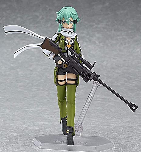 Zhongchuang Lindo Anime Sword Art En línea Figura Brinquedos Figma 241 Sinon Asada Sao 2 CLORURO DE POLIVINILO Figura de acción Colección Modelo Niños Juguetes Doll 15cm Muñecos Figuras de acción