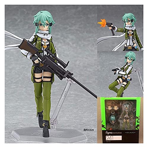 Zhongchuang Lindo Anime Sword Art En línea Figura Brinquedos Figma 241 Sinon Asada Sao 2 CLORURO DE POLIVINILO Figura de acción Colección Modelo Niños Juguetes Doll 15cm Muñecos Figuras de acción