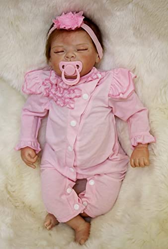 ZIYIUI 22pulgadas 55cm muñecas Reborn Bebes niñas Silicona Verdadero Baby Dolls Girls Realista Toddler Recien Nacidos Dorm Originales Ojos Cerrados Niño