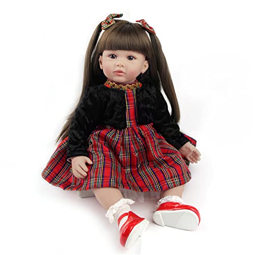 ZIYIUI 60 cm 24 Pulgadas Bebe Reborn Vinilo Suave Silicona Hecha a Mano Niña Muñeca Reborn Bebé Toddlers Regalo Juguetes Bebes Reborn Baratos