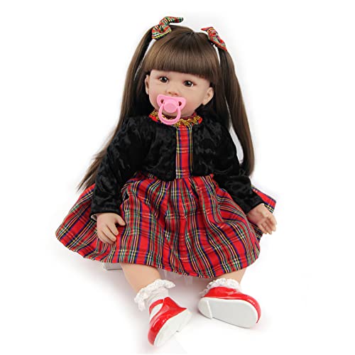 ZIYIUI 60 cm 24 Pulgadas Bebe Reborn Vinilo Suave Silicona Hecha a Mano Niña Muñeca Reborn Bebé Toddlers Regalo Juguetes Bebes Reborn Baratos