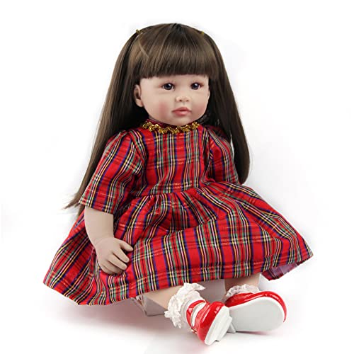 ZIYIUI 60 cm 24 Pulgadas Bebe Reborn Vinilo Suave Silicona Hecha a Mano Niña Muñeca Reborn Bebé Toddlers Regalo Juguetes Bebes Reborn Baratos