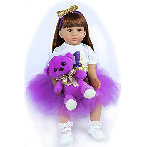 ZIYIUI Bebe Reborn 24 Pulgadas 60 cm Reales Muñecas Reborn Niña Ojos Abiertos Recién Nacido Reborn Baby Toddler Silicona Suave Vinilo Niño Juguete