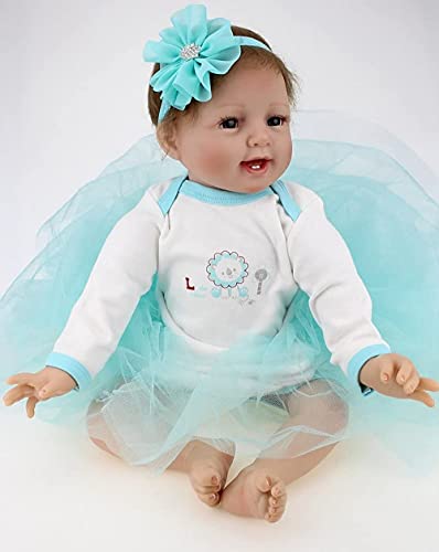 ZIYIUI Lindo Muñecas Reborn Bebé Niña 22 Pulgadas 55cm Silicona Blanda Vinilo Reborn Niña Realista Juguetes de Niño y Niña Regalos Navideños Reborn Baby