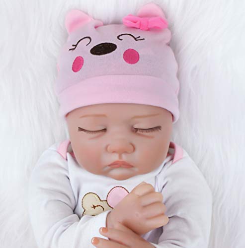 ZIYIUI Muñecas Reborn Niña 22 Pulgadas 55cm Lifelike Suave de Silicona Vinilo Realista Hecho a Mano Bebes Reborn Niña Juguetes Regalos de Cumpleanos Conveniente para la Edad 3 Más