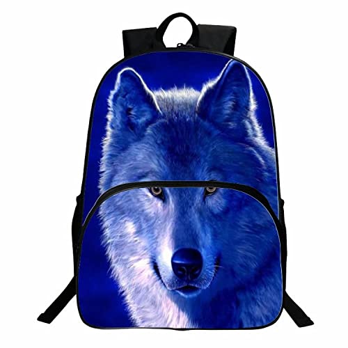 ZJYJSE Animal Lobo Impresión 3D Ocio Estudiante Mochila Escolar Hombres Y Mujeres Mochila Bolsa De Viaje Bolsa De Computadora-D_40X30X16Cm