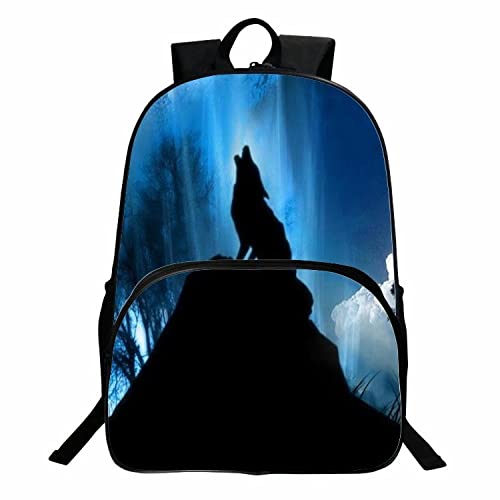 ZJYJSE Animal Lobo Impresión 3D Ocio Estudiante Mochila Escolar Hombres Y Mujeres Mochila Bolsa De Viaje Bolsa De Computadora-D_40X30X16Cm