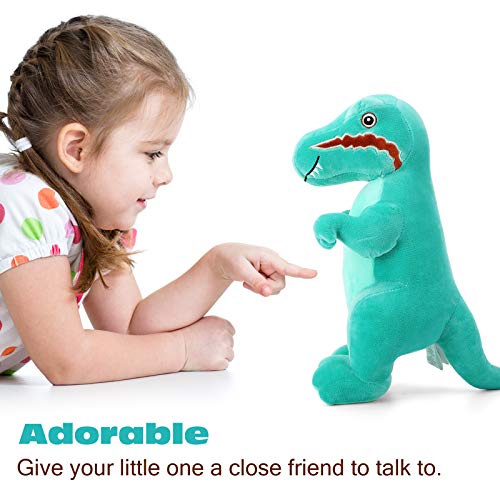 Zooawa Juguete Peluche de Tiranosaurio de Tela Suave y Algodón de PP, Juguete de Felpa Tyrannosaurus con Importancia Educativa y Experiencia de Mundo Jurásico Real para Niños, Azul