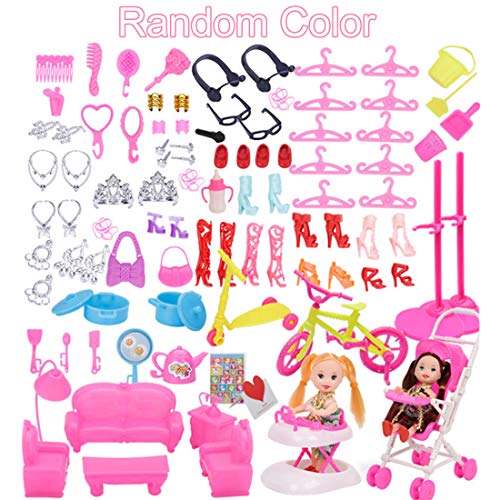 ZSWQ 108 Piezas de Accesorios para muñecas Miniatura Mopa Recogedor Cubo Cepillo de Limpieza del Hogar Herramientas Set Dollhouse Jardín Accesorios para Muñecas Regalo de Cumpleaños Niñas