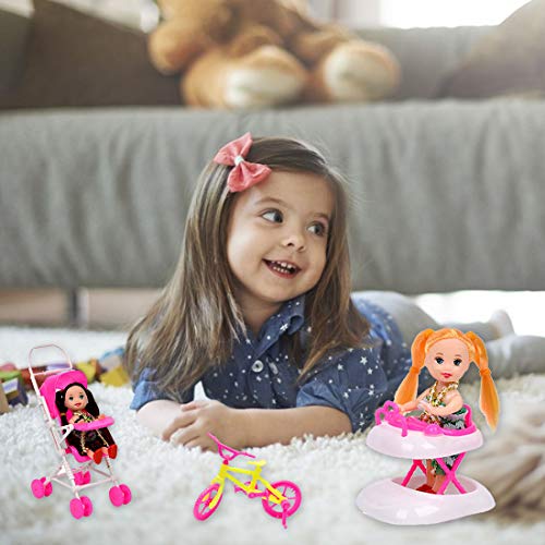 ZSWQ 108 Piezas de Accesorios para muñecas Miniatura Mopa Recogedor Cubo Cepillo de Limpieza del Hogar Herramientas Set Dollhouse Jardín Accesorios para Muñecas Regalo de Cumpleaños Niñas