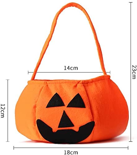 Zuou Bolsa para caramelos, calabaza, dulce o ácido, de fieltro, para niños, para guardar dulces, para fiestas de Halloween (2 unidades)