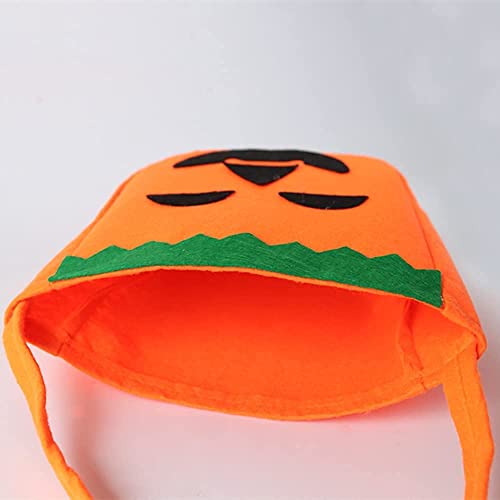 Zuou Bolsa para caramelos, calabaza, dulce o ácido, de fieltro, para niños, para guardar dulces, para fiestas de Halloween (2 unidades)