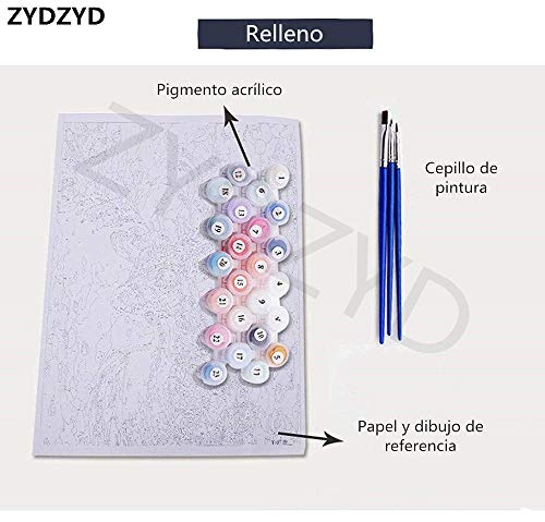 ZYDZYD 50X70cm Kit de Pintura al óleo para Bricolaje Regalo para Adultos y niños,Gorila Espalda Plateada Animal Gris Pelaje Mono Gris