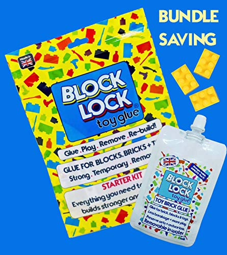 1 bolsa de boquilla de 50 ml + 1 kit de iniciación 3OML bloque bloqueo pegamento de juguete para ladrillos, bloques Lego Sets (Megablok Creator Marvel DC +) Kits