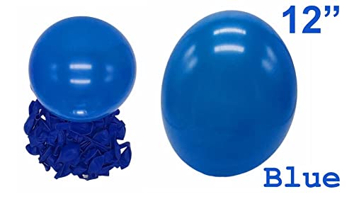 100 globos azul intenso de 12 pulgadas perfectos para decoraciones elegantes, bodas, fiestas de cumpleaños, bautizos (azul)