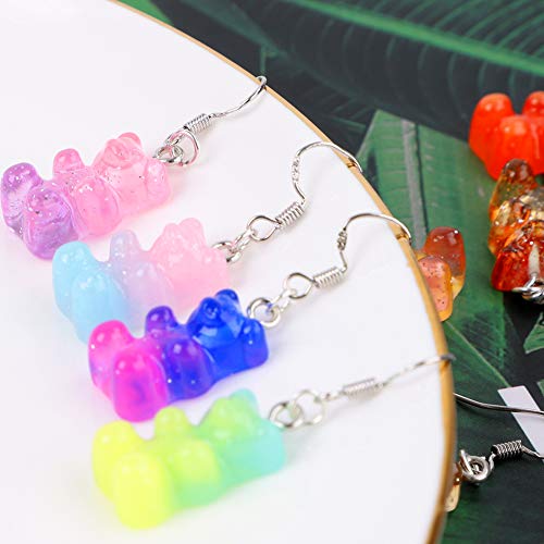 100 piezas de colgantes con dijes de oso de goma, bonitos dijes de resina con forma de oso de caramelo llaveros de oso de dibujos animados collar de joyería encanto pulsera bonita