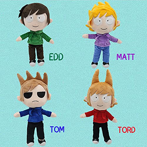 4 Piezas de 13 Pulgadas Eddsworld Plush Dolls, Personaje de Dibujos Animados EDD / Matt / Tom / Tort Plushes, Bonitos muñecos de Peluche Regalo de cumpleaños para niño niña (4pac Eddsworld Plushes)