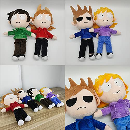 4 Piezas de 13 Pulgadas Eddsworld Plush Dolls, Personaje de Dibujos Animados EDD / Matt / Tom / Tort Plushes, Bonitos muñecos de Peluche Regalo de cumpleaños para niño niña (4pac Eddsworld Plushes)