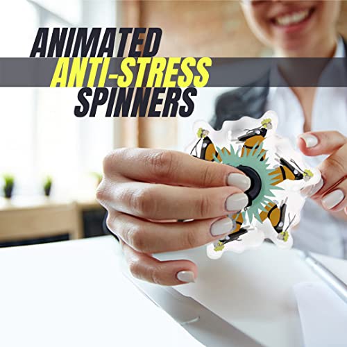 4 X Spinner Animado Antiestrés. Spinner Anime con Personajes de Dibujos Animados. Fidget Toy 3D Dinámico y Rotatorio de Dedo para niños. (SCP3527)