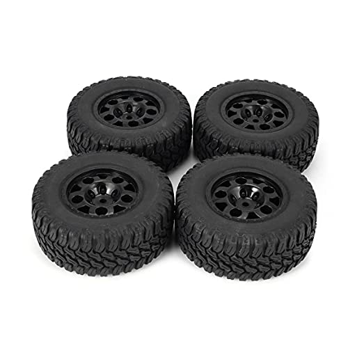 4pcs 109mm Llanta de Goma Rueda de neumático para HSP HPI 1/10 RC Camión Corto Modelo de automóvil Componente Piezas de Repuesto Accesorios - Negro