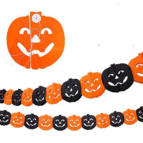 5 Piezas Banners Decoraciones de Halloween,Calavera Halloween de Papel Banner,Guirnalda de Papel Decoración Calabazas Murciélagos,Halloween para Fiesta Indoor Outdoor Decoración.