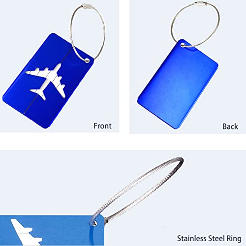 6 Piezas Etiquetas De Equipaje De Aluminio, etiqueta de anillo dividido para bolsa de equipaje, para Viajes Viajes de Negocios Avión Equipaje Bolso Maleta Bolsa Etiquetas de Identificación