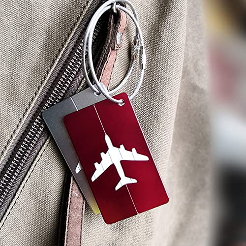 6 Piezas Etiquetas De Equipaje De Aluminio, etiqueta de anillo dividido para bolsa de equipaje, para Viajes Viajes de Negocios Avión Equipaje Bolso Maleta Bolsa Etiquetas de Identificación